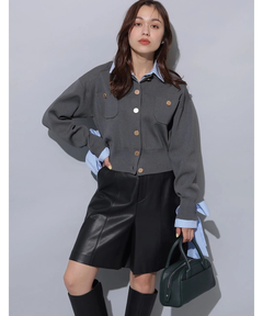 Arpege story(アルページュストーリー) |フェイクレザーハーフパンツ