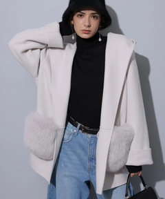 Arpege story(アルページュストーリー) |ファー付きフードリバーコート