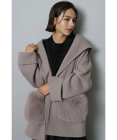 Arpege story(アルページュストーリー) |ファー付きフードリバーコート