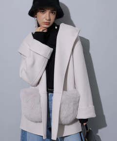 Arpege story(アルページュストーリー) |ファー付きフードリバーコート