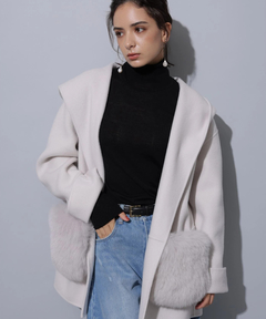 Arpege story(アルページュストーリー) |ファー付きフードリバーコート