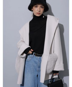 Arpege story(アルページュストーリー) |ファー付きフードリバーコート