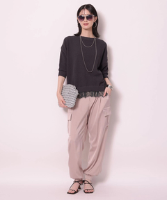 Arpege story(アルページュストーリー) |サテンカーゴパンツ