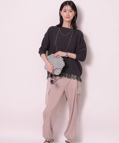 Arpege story(アルページュストーリー) |サテンカーゴパンツ