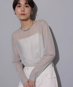 【美品】Arpege story 　シアースリーブリブカットソー　¥11660→ Arpege story シアースリーブリブカットソー ¥11660→