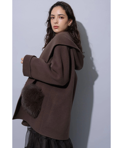 Arpege story フード付きフードリバーコート 茶 S ファー付きフードリバーコート | コート | Arpege story（アルページュ