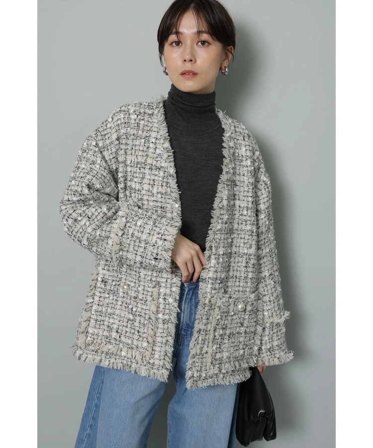 CADUNE Arpege storyツイードジャケット未使用新品超美品タグ付き CADUNE Arpege storyツイードジャケット 新品超美品タグ付き