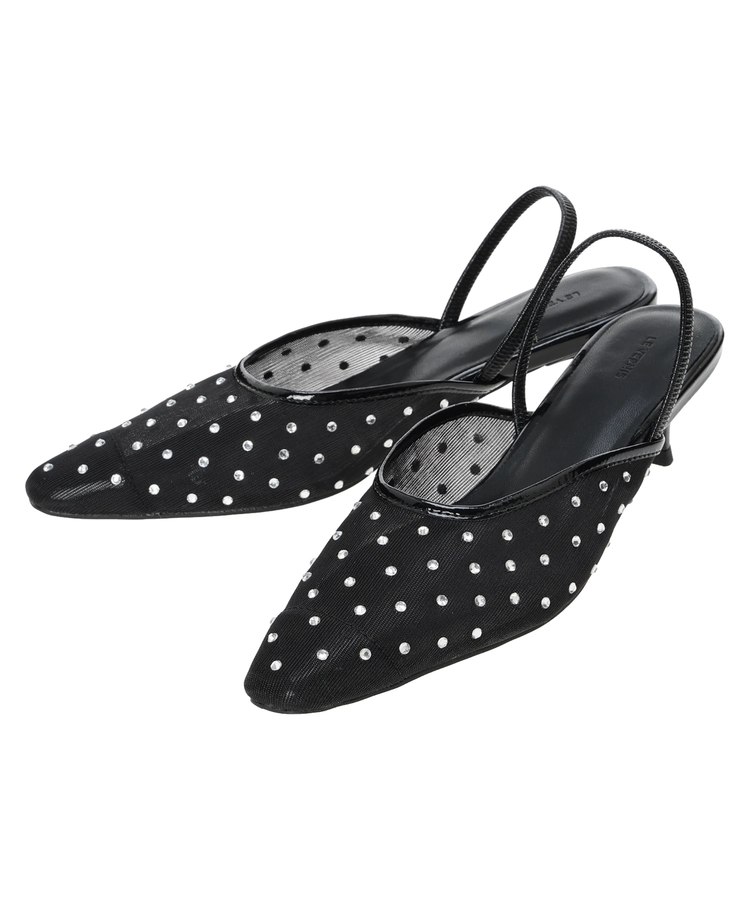 Arpege story(アルページュストーリー) |Rhinestone mules