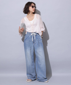 Arpege story(アルページュストーリー) |テンセル混ドロストデニムパンツ