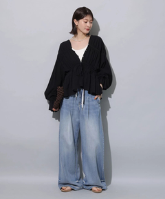 Arpege story(アルページュストーリー) |テンセル混ドロストデニムパンツ