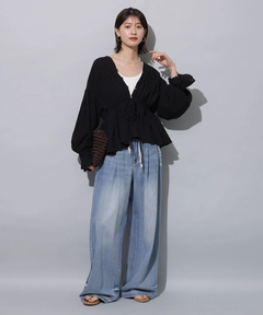 Arpege story(アルページュストーリー) |テンセル混ドロストデニムパンツ