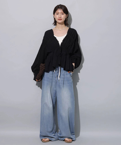 Arpege story(アルページュストーリー) |テンセル混ドロストデニムパンツ