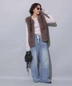 Arpege story(アルページュストーリー) |テンセル混ドロストデニムパンツ