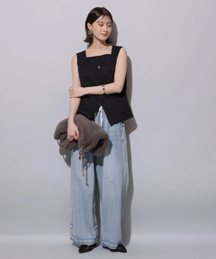 Arpege story(アルページュストーリー) |テンセル混ドロストデニムパンツ