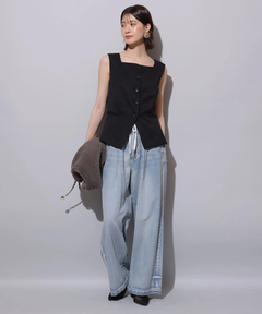 Arpege story(アルページュストーリー) |テンセル混ドロストデニムパンツ