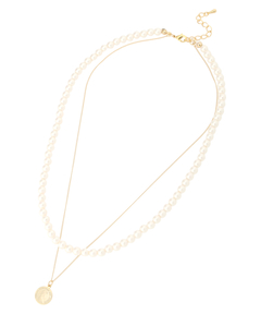 Arpege story(アルページュストーリー) |パール&コイン二連ネックレス