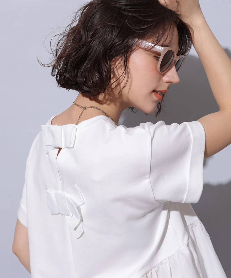 大丸東京店限定》大人リボンペプラムカットソー | Tシャツ