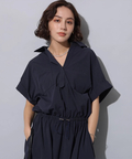 【新品】Arpege story 店舗限定（黒） 半袖ドロストシャツワンピース 店舗限定》半袖ドロストシャツワンピース | ワンピース | Arpege