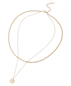 Arpege story(アルページュストーリー) |コイン&メタルビーズ二連ネックレス