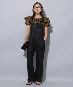 Arpege story(アルページュストーリー) |レザーライクデニムオーバーオール