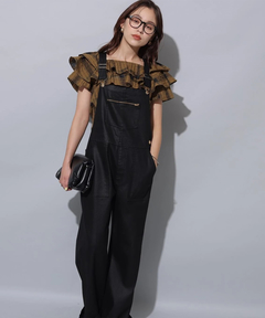 Arpege story(アルページュストーリー) |レザーライクデニムオーバーオール