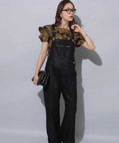 Arpege story(アルページュストーリー) |レザーライクデニムオーバーオール