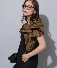 Arpege story(アルページュストーリー) |レザーライクデニムオーバーオール