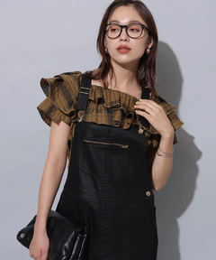 Arpege story(アルページュストーリー) |レザーライクデニムオーバーオール