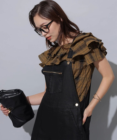 Arpege story(アルページュストーリー) |レザーライクデニムオーバーオール