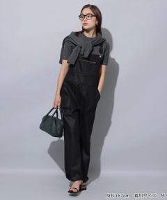 Arpege story(アルページュストーリー) |レザーライクデニムオーバーオール