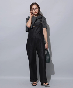 Arpege story(アルページュストーリー) |レザーライクデニムオーバーオール