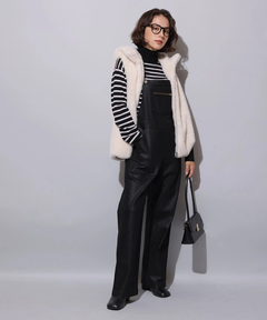 Arpege story(アルページュストーリー) |レザーライクデニムオーバーオール