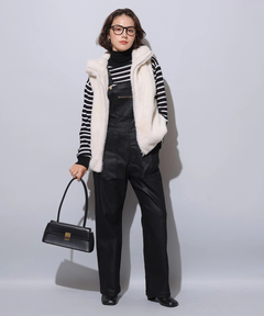 Arpege story(アルページュストーリー) |レザーライクデニムオーバーオール