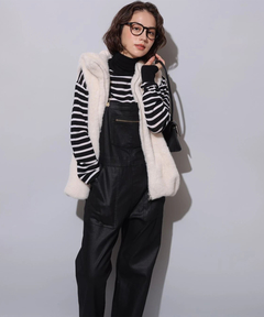 Arpege story(アルページュストーリー) |レザーライクデニムオーバーオール