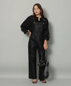 Arpege story(アルページュストーリー) |レザーライクデニムオーバーオール