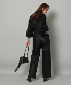 Arpege story(アルページュストーリー) |レザーライクデニムオーバーオール