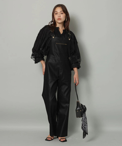 Arpege story(アルページュストーリー) |レザーライクデニムオーバーオール