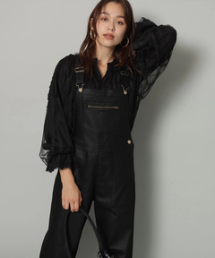 Arpege story(アルページュストーリー) |レザーライクデニムオーバーオール