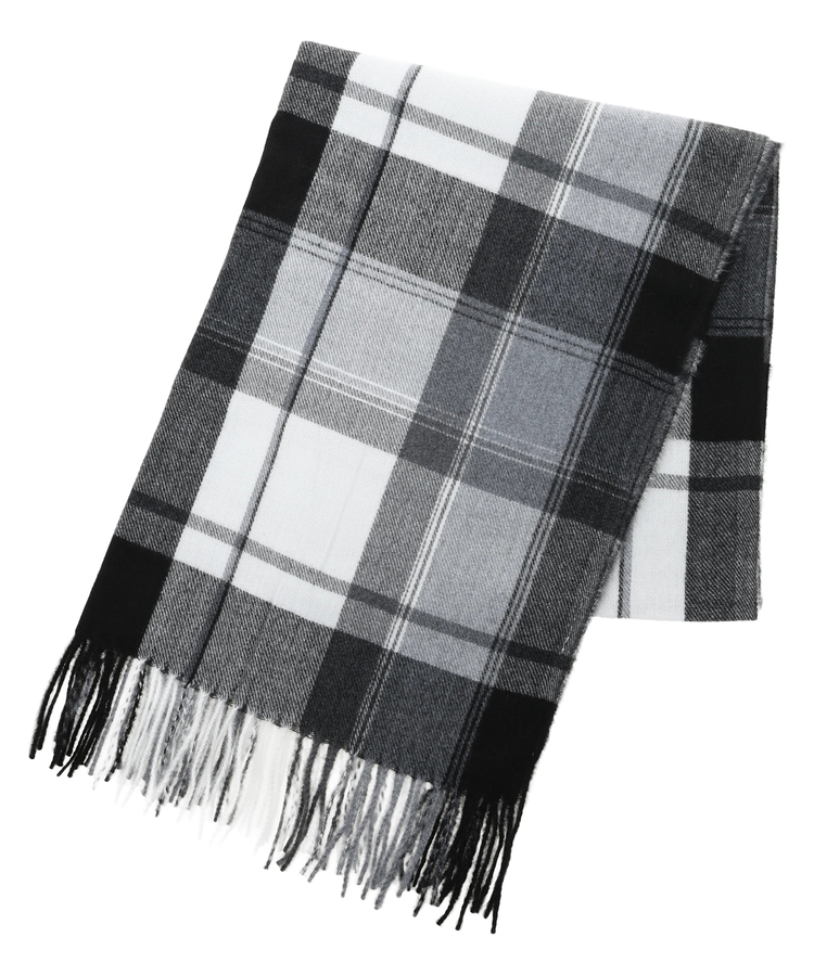 dries van noten ファーストール　白黒チェック dries van noten ファーストール 白黒チェック - メルカリ