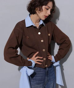 Arpege story(アルページュストーリー) |シャツドッキング襟付きカーデ