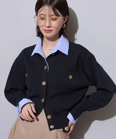 Arpege story(アルページュストーリー) |シャツドッキング襟付きカーデ