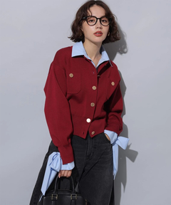 Arpege story(アルページュストーリー) |シャツドッキング襟付きカーデ