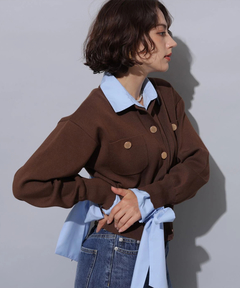 Arpege story(アルページュストーリー) |シャツドッキング襟付きカーデ