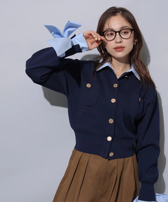 Arpege story(アルページュストーリー) |シャツドッキング襟付きカーデ