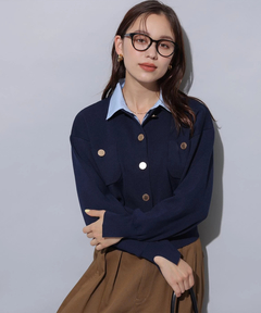 Arpege story(アルページュストーリー) |シャツドッキング襟付きカーデ