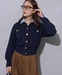 Arpege story(アルページュストーリー) |シャツドッキング襟付きカーデ