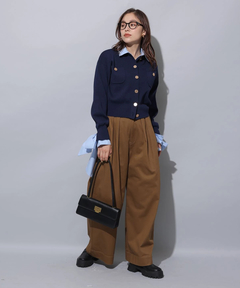 Arpege story(アルページュストーリー) |シャツドッキング襟付きカーデ