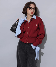 Arpege story(アルページュストーリー) |シャツドッキング襟付きカーデ