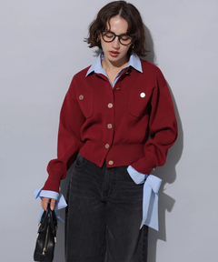 Arpege story(アルページュストーリー) |シャツドッキング襟付きカーデ