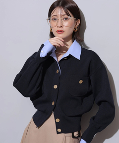 Arpege story(アルページュストーリー) |シャツドッキング襟付きカーデ